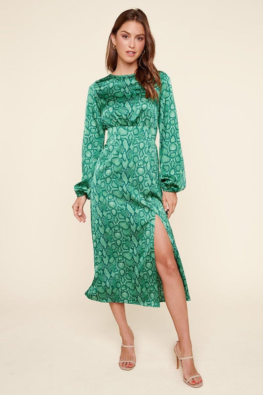 Snake Print Midi Dress