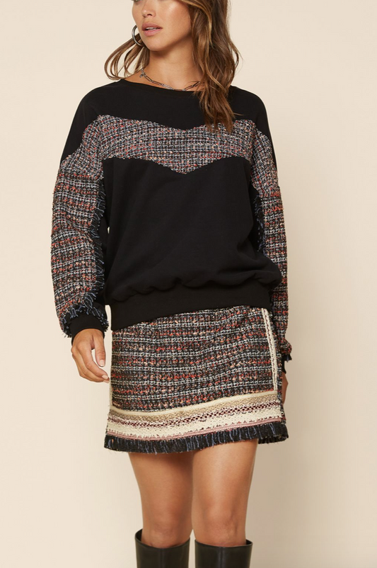 Tweed Contrast Sweatshirt