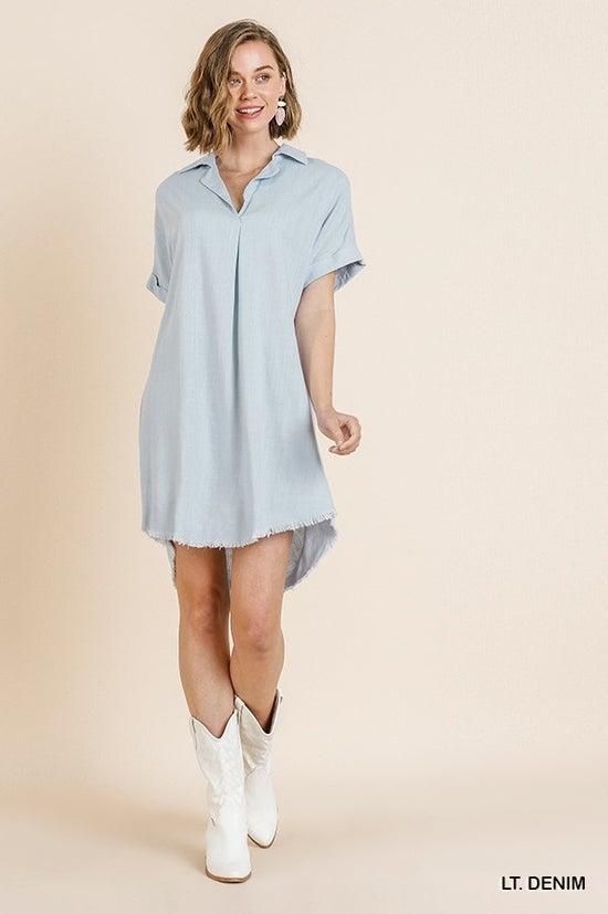 Raw Edge Denim Dress